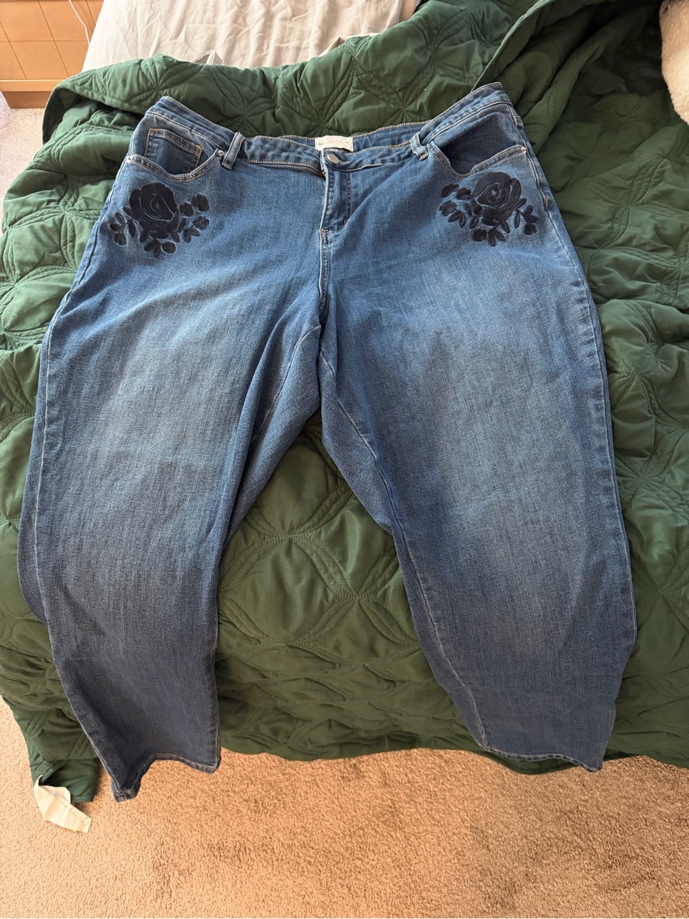 Poppy & Grace Lupita Skinny Jeans 18W with Embroidery - Dark Blue NWOT StitchFix